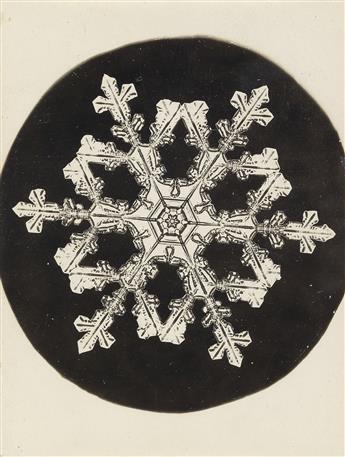 WILSON A. SNOWFLAKE BENTLEY (1865-1931) Group of 3 microphotographs of snowflakes.